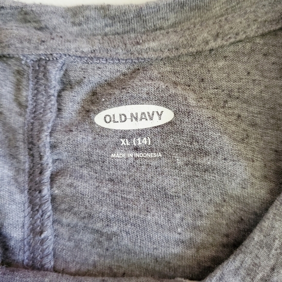 K1113 * Old Navy Love Sequin Heart Tee with Split Back Gray Size XL (14) - Picture 4 of 7